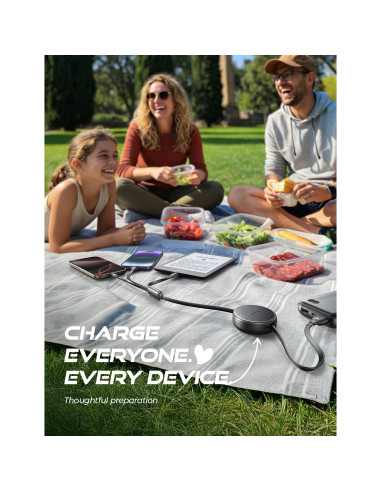 Cable de Carga Múltiple Retráctil LISEN 3 en 1 USB-C/iP/Micro