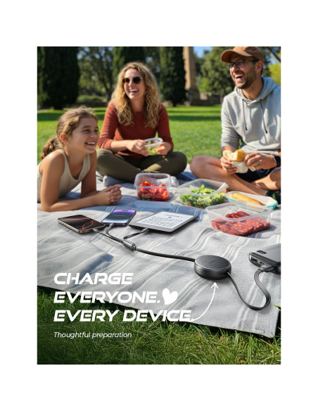 Cable de Carga Múltiple Retráctil LISEN 3 en 1 USB-C/iP/Micro