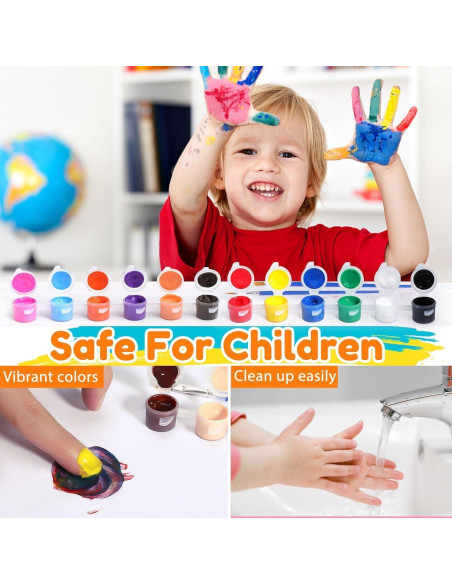 Set de Pintura Acrílica EIRUOKIGA 350 PCS 12 Colores Lavable