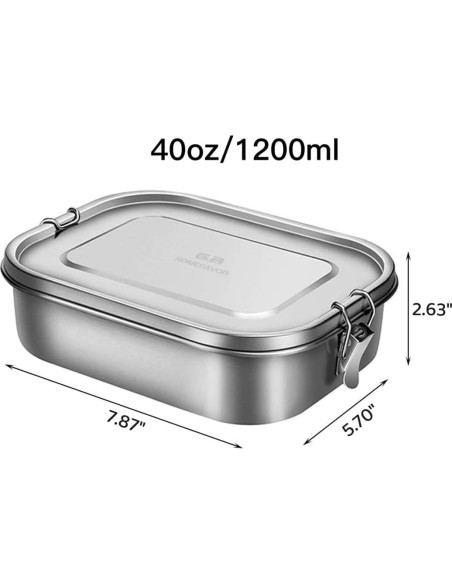 Caja de Almuerzo Acero Inoxidable G.a HOMEFAVOR 1200 ml 3 Compartimentos