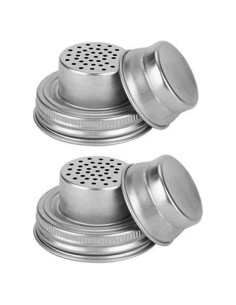 Tapa de tarro de cristal acero inoxidable con sellos silicona - 2 unidades