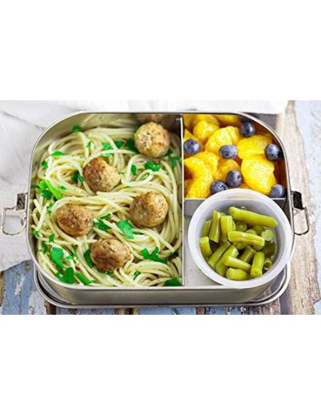 Caja de Almuerzo Acero Inoxidable G.a HOMEFAVOR 1200 ml 3 Compartimentos