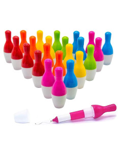 30 Bolígrafos Retráctiles SWTOOL Caricatura Boliche Azul