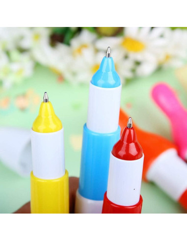 30 Bolígrafos Retráctiles SWTOOL Caricatura Boliche Azul