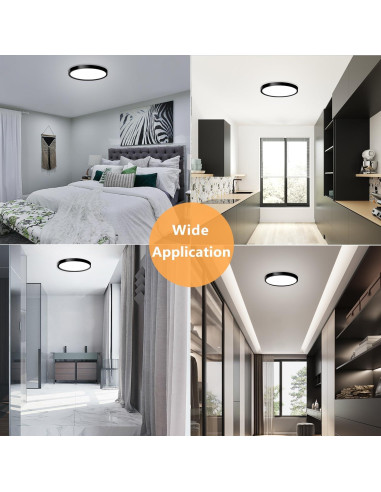 Luz de Techo LED 18W 5000K Negra 23cm CHARYJOD