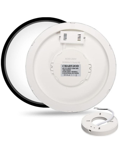 Luz de Techo LED 18W 5000K Negra 23cm CHARYJOD