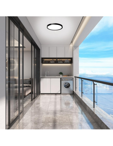 Luz de Techo LED 18W 5000K Negra 23cm CHARYJOD