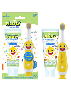 Kit de Cepillo de Dientes Iluminado Firefly Baby Shark y Pasta de Fresa