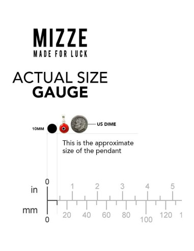 Colgante Ojo Maligno MIZZE Plata 925 Baño Oro 10mm 9 Colores