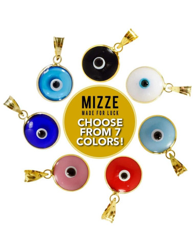 Colgante Ojo Maligno MIZZE Plata 925 Baño Oro 10mm 9 Colores
