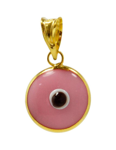 Colgante Ojo Maligno MIZZE Plata 925 Baño Oro 10mm 9 Colores