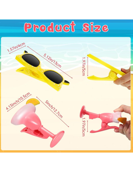 4 Clips Antiviento para Toallas de Playa Cunhill - Estilo Clásico