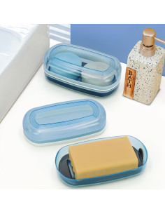 Estuche de Jabón de Viaje Ozner Azul - Portajabón Multiusos 2