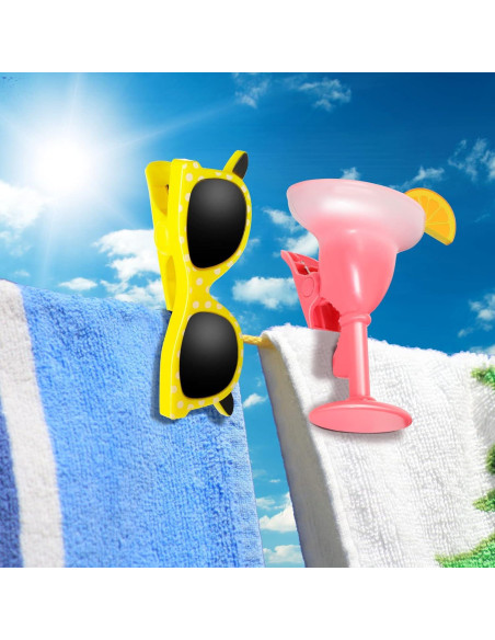 4 Clips Antiviento para Toallas de Playa Cunhill - Estilo Clásico