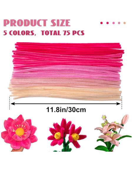 Juego de 75 Limpiadores de Tubos STSTR para Manualidades 30 cm