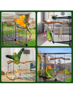 Columpio para Aves Cilinwan de Madera de Uva Natural 2