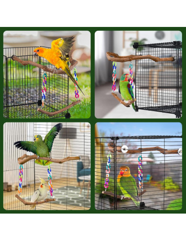 Columpio para Aves Cilinwan de Madera de Uva Natural