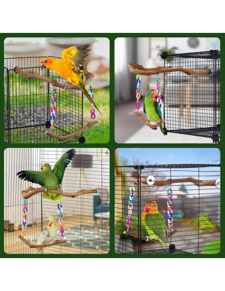 Columpio para Aves Cilinwan de Madera de Uva Natural