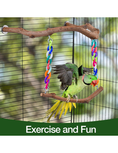 Columpio para Aves Cilinwan de Madera de Uva Natural