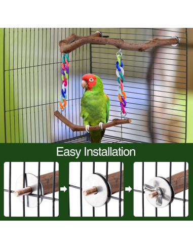 Columpio para Aves Cilinwan de Madera de Uva Natural