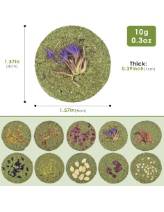 Bloques de Masticar Heno Timothy ERKOON 100% Comestibles 10 Unidades 2