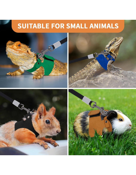 Juego de Arnés y Correa Retráctil VOXGET para Reptiles - Negro