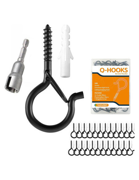 Ganchos Q-Hanger TAIHUIMY 30 Pcs con Hebilla de Seguridad 18 kg