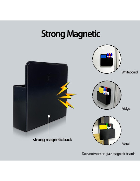 Soporte Magnético para Marcadores Borrables Simetufy 12.5x12x4cm Negro