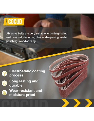 Cinta de Lijado 38mm x 762mm 150 Grano CoCud - 20 Pcs