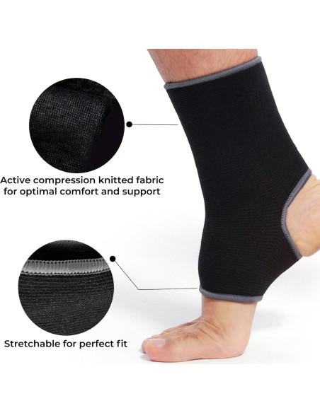 Manga de Soporte para Tobillo NEOTech Care - Compresión Media - Color Negro - Tamaño S