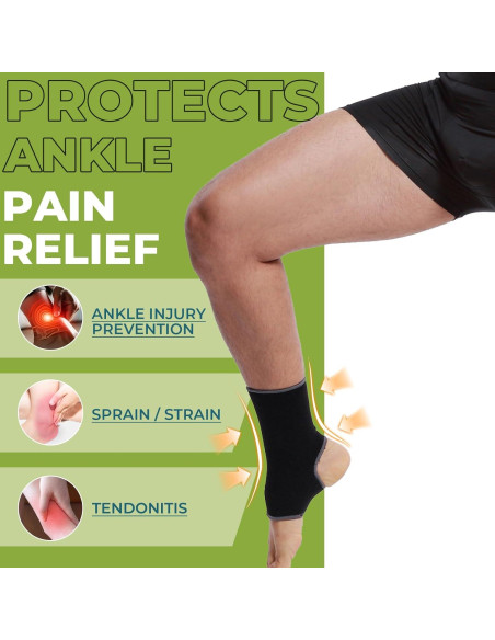 Manga de Soporte para Tobillo NEOTech Care - Compresión Media - Color Negro - Tamaño S