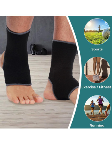 Manga de Soporte para Tobillo NEOTech Care - Compresión Media - Color Negro - Tamaño S