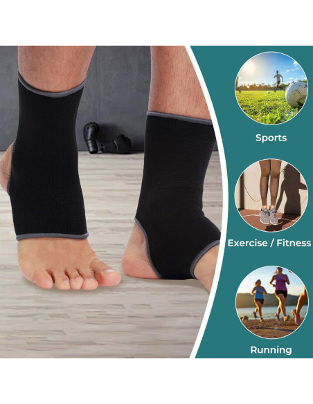 Manga de Soporte para Tobillo NEOTech Care - Compresión Media - Color Negro - Tamaño S