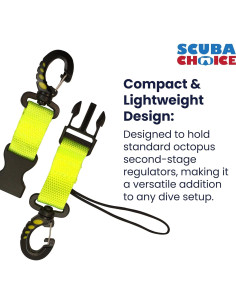Lanyard de Buceo Scuba Choice Amarillo con Clips Dobles 2