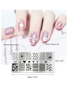 Placas de Estampado de Uñas San Valentín 6 Piezas FaCai 2