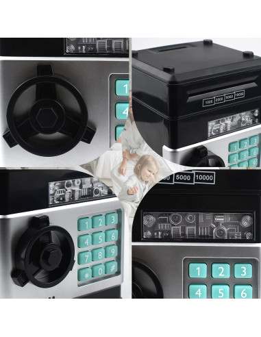 Banco de Ahorro Electrónico Cargooy WF-3001 Negro para Niños