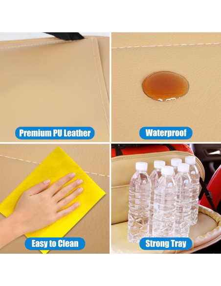 Organizador de Asiento Trasero de Coche TooCust 2 Paquetes Beige