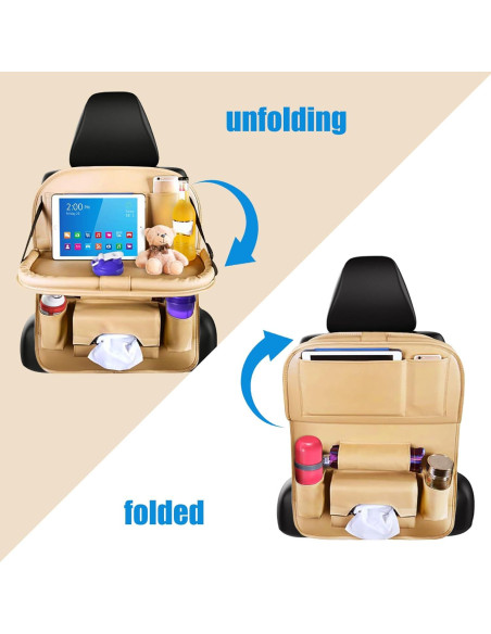 Organizador de Asiento Trasero de Coche TooCust 2 Paquetes Beige