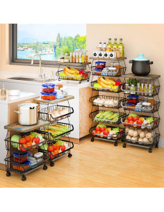 Carro de Almacenamiento MURRI&MURRDI 6 Niveles con Tapa de Madera 2