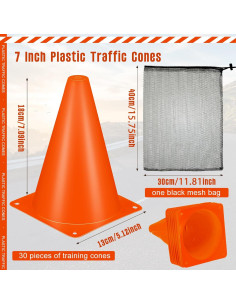 Conos de Entrenamiento Syhood 30 Piezas Naranja 18 cm 2