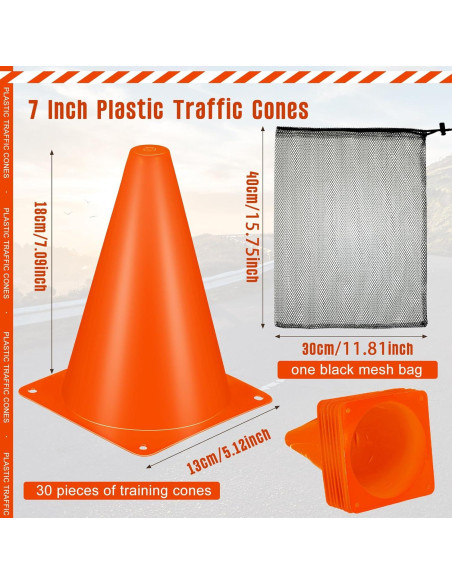 Conos de Entrenamiento Syhood 30 Piezas Naranja 18 cm