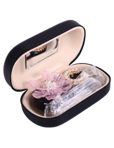 Estuche de Lentes de Contacto RURAUOGR Negro con Accesorios