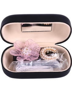 Estuche de Lentes de Contacto RURAUOGR Negro con Accesorios 2