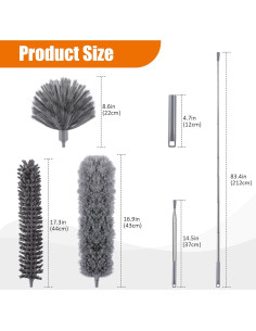 Kit de Plumeros de Microfibra MUXUN con Polo Extensible 254 cm 2