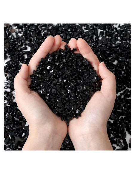Chips de Obsidiana Negra Natural MAIBAOTA 200g para Decoración Chips de Obsidiana Negra Natural MAIBAOTA 200g para Decoración