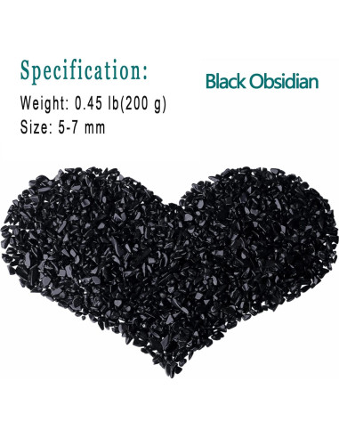 Chips de Obsidiana Negra Natural MAIBAOTA 200g para Decoración
