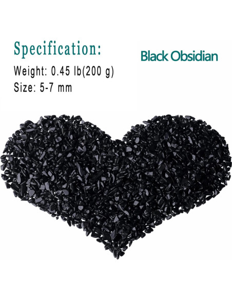 Chips de Obsidiana Negra Natural MAIBAOTA 200g para Decoración Chips de Obsidiana Negra Natural MAIBAOTA 200g para Decoración