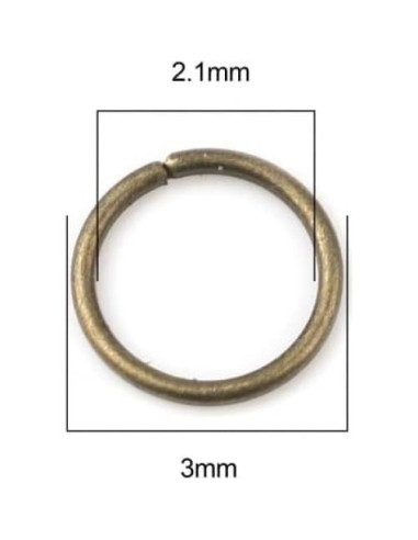 200 Anillas de Salto Bronce Antiguo HDSupplies 3mm 0.5mm