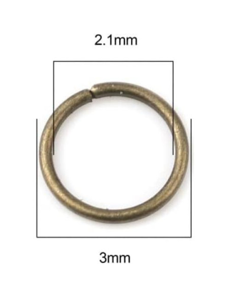 200 Anillas de Salto Bronce Antiguo HDSupplies 3mm 0.5mm