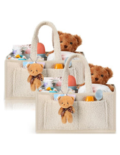 Organizador de Pañales para Bebés YIT-Teenyyou 2 Pcs Beige 35x25x18cm